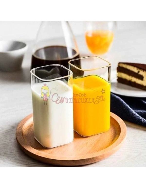 6 Adet Dikdörtgen Trend Meyve Suyu Ve Tatlı Bardağı