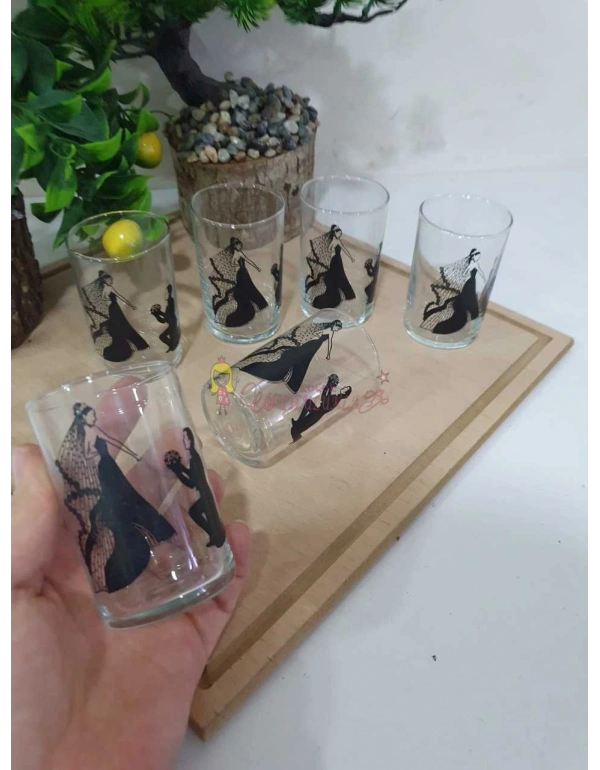 6LI KAHVE YANI BARDAK DESENLİ