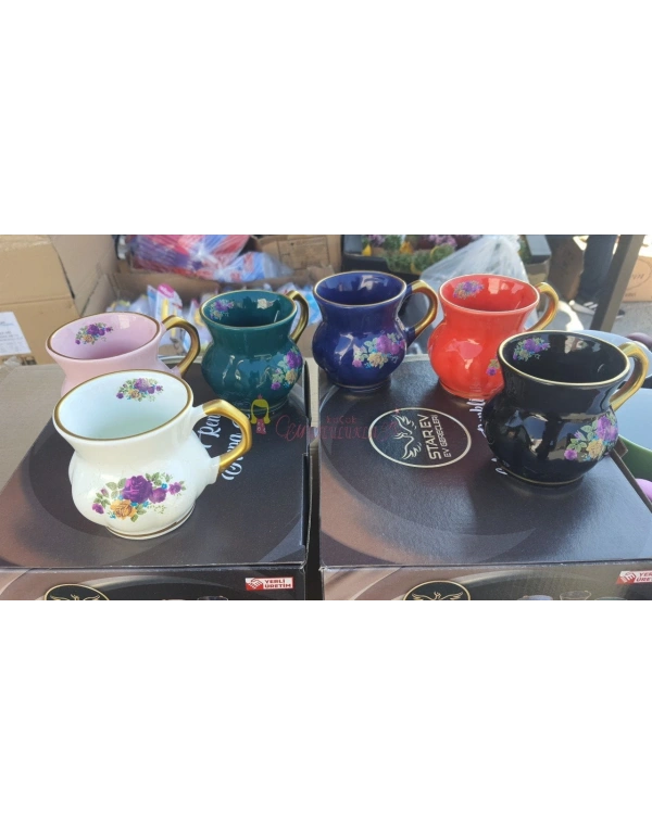 6LI RENKLİ KUPA SETİ