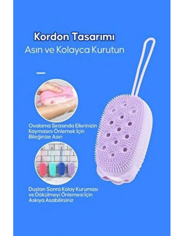 Süngerli Duş Lifi Kese Mor Pembe