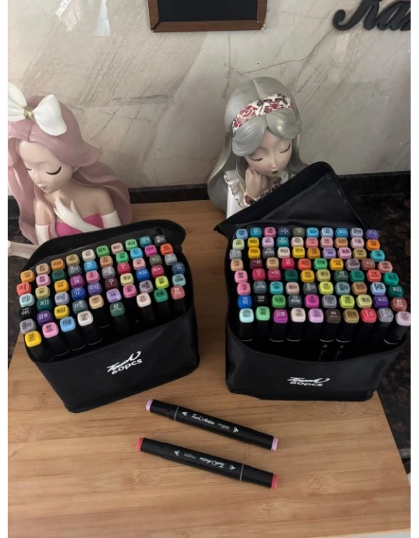 80 Lı Marker Kalem Çift Yönlü Keçeli Kalem