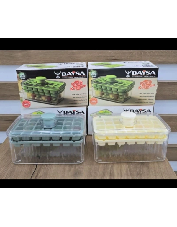 Basmalı Çift Buz Kalıbı Buzluk 56 Bölmeli Buz Küpü