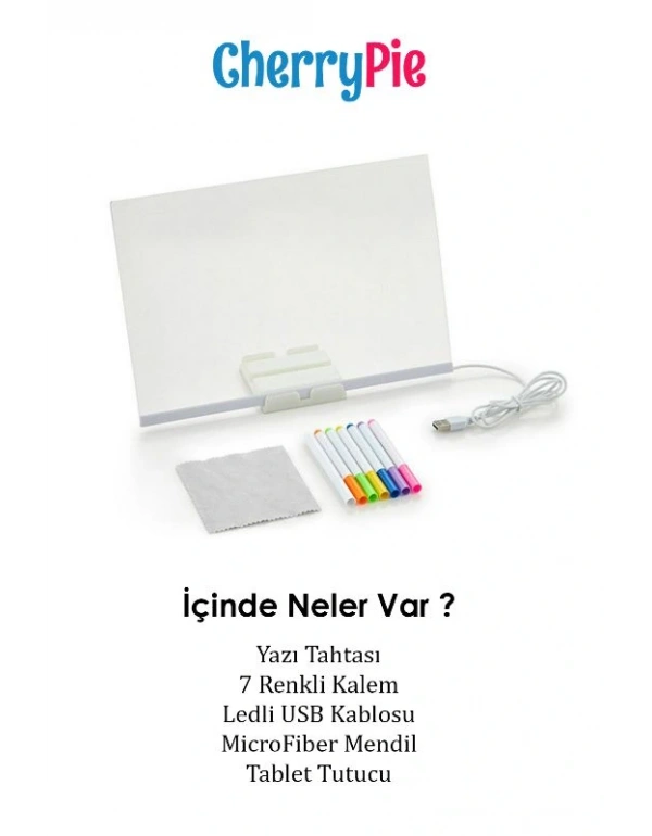 Dıy Led Dıjıtal Lamba Tablet Fosforlu Yazı Panosu 30 X20 Cm