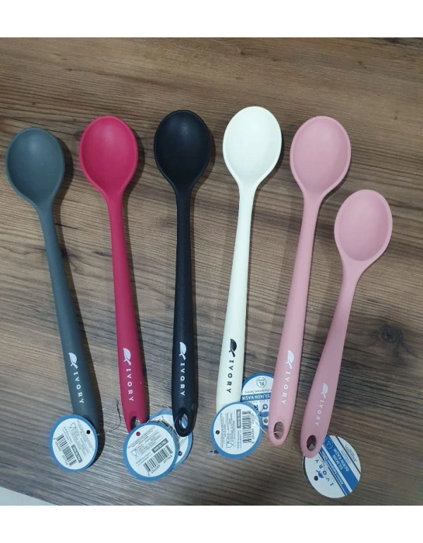 İvory Silikon Jumbo Uzun Derin Kaşık Fuşya