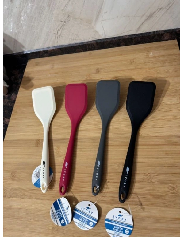İvory Silikon Pişirme Pasta Spatulası Gri
