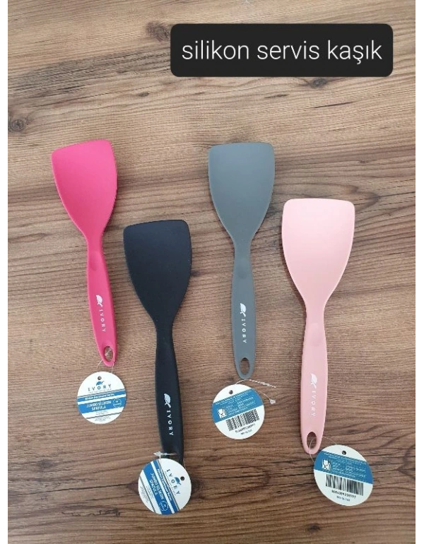 İvory Silikon Servis Kaşığı Pembe