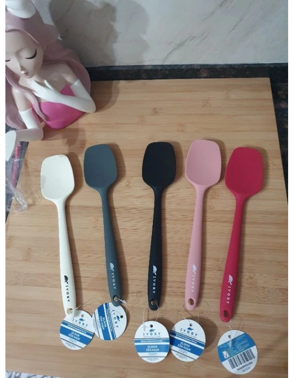 İvory Silikon Büyük Spatula Pembe