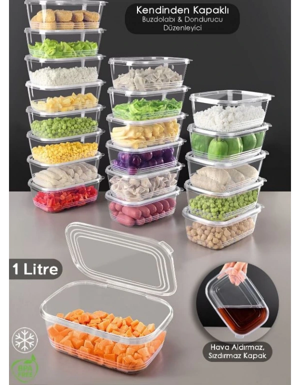 12Li 1 Litre Şeffaf Buzdolabı Saklama Kabı