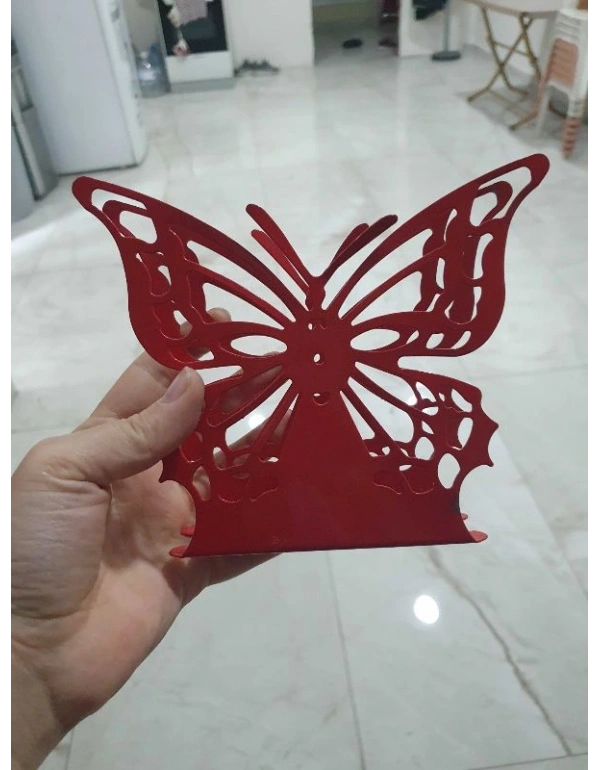 Metal Kelebekli Peçetelik