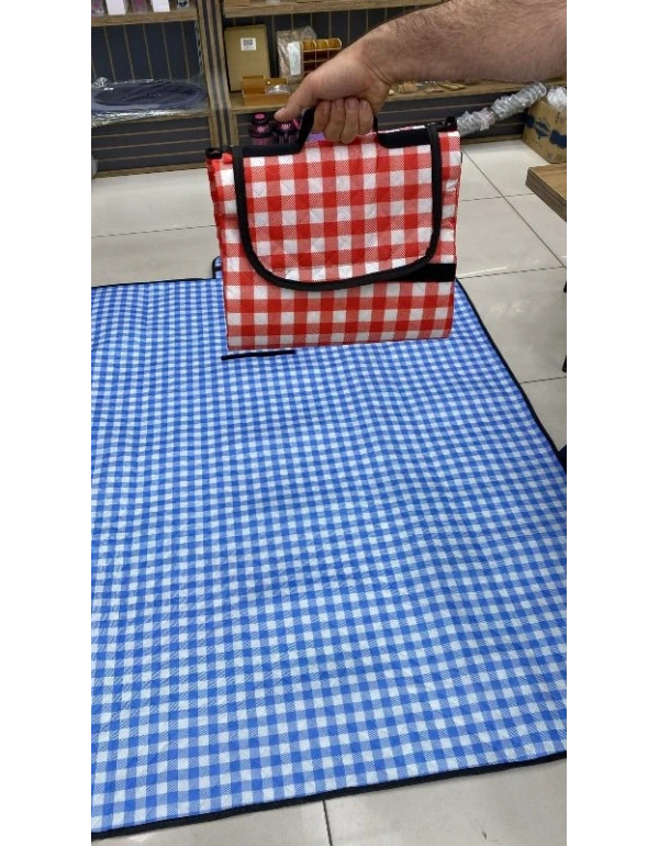 Piknik Örtüsü Pötikare Su Geçirmez Kırmızı 147 X 127