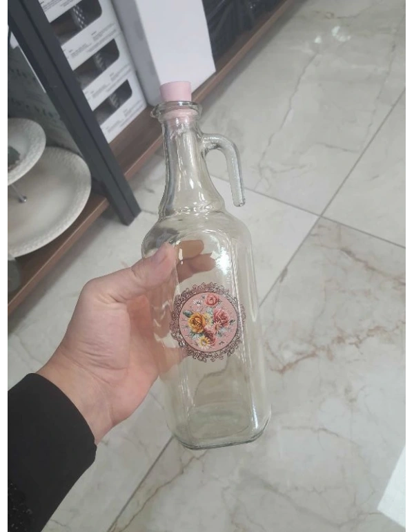 Mantar Kapak Yağdanlık Çiçek Desenli 750Ml