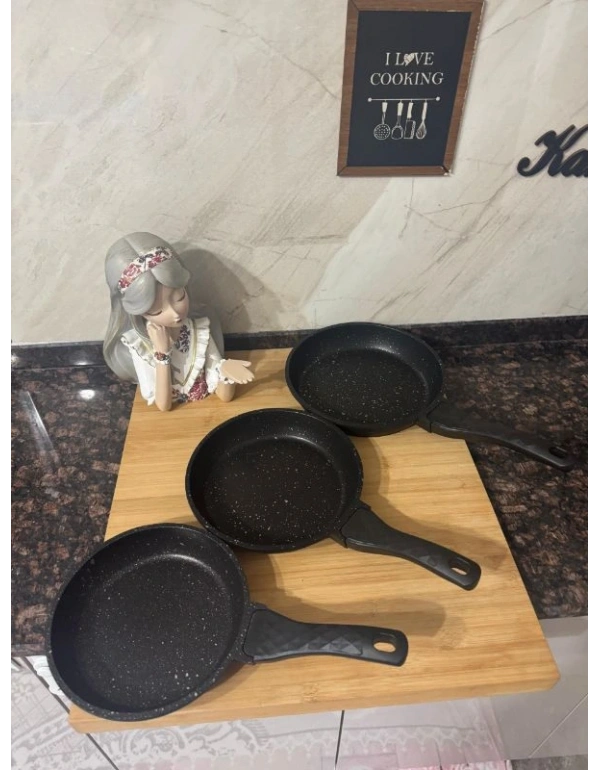 Hamarat 3Lü Döküm Tek Kulp Tava