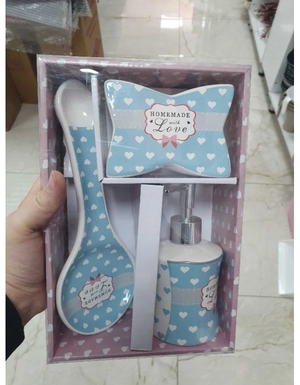 Seramik Sabunluk Seti 3 Parça