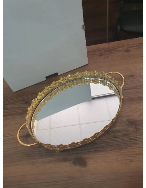 Gold Aynalı Tepsi