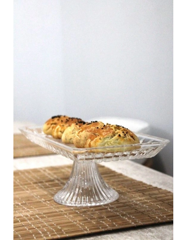 Ayaklı Dikdörtgen Cam  Sunumluk