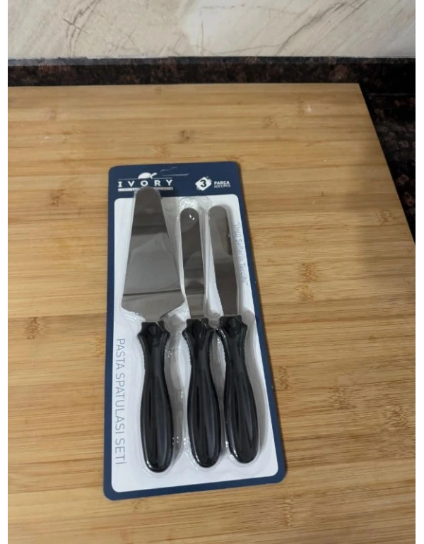İvory 3Lü Pasta Spatula Seti