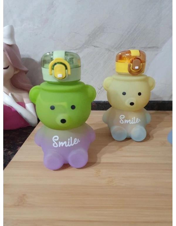 Ayıcıklı Pipetli Love Yazılı Matara