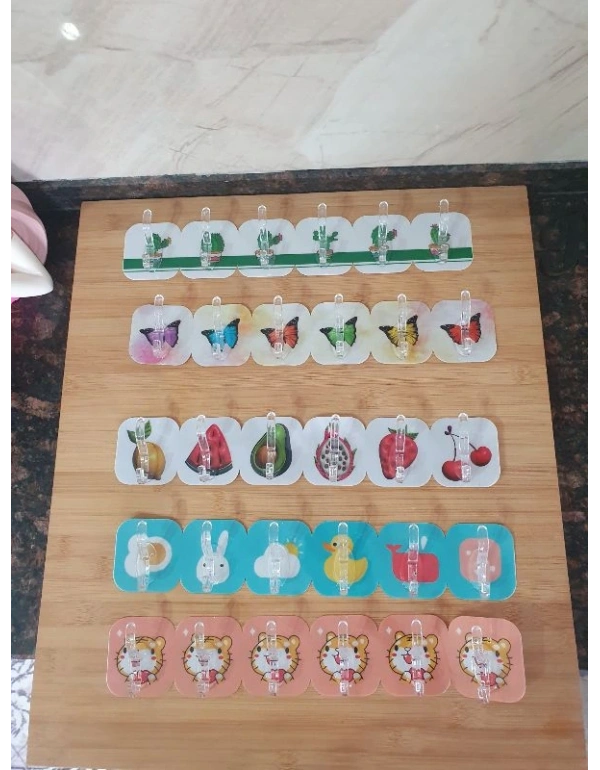 Renkli Askı 6Lı Şeffaf Desenli Askı Dmr