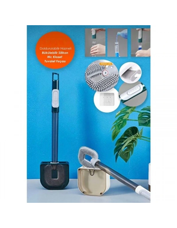 Deterjan Hazneli Bükülebilir Silikon Wc Fırça