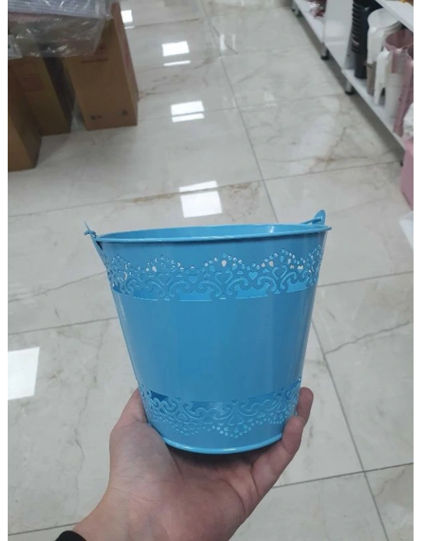 Büyük Kova Metal Çiçekli