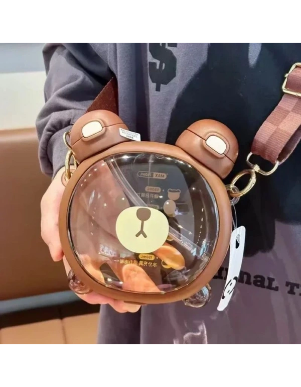 Ayı Kafa Su Matarası Çift Kapaklı