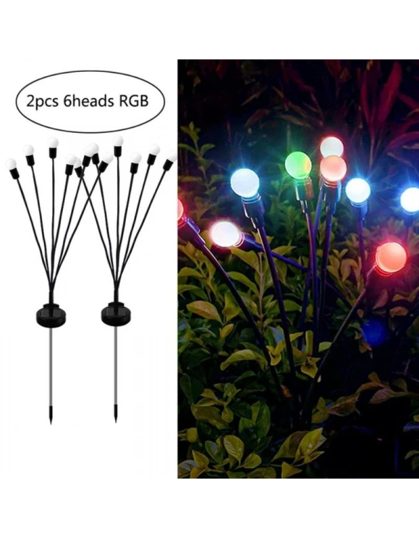 Renkli Güneş Enerjili Bahçe Aydınlatma Ledi 6 Toplu