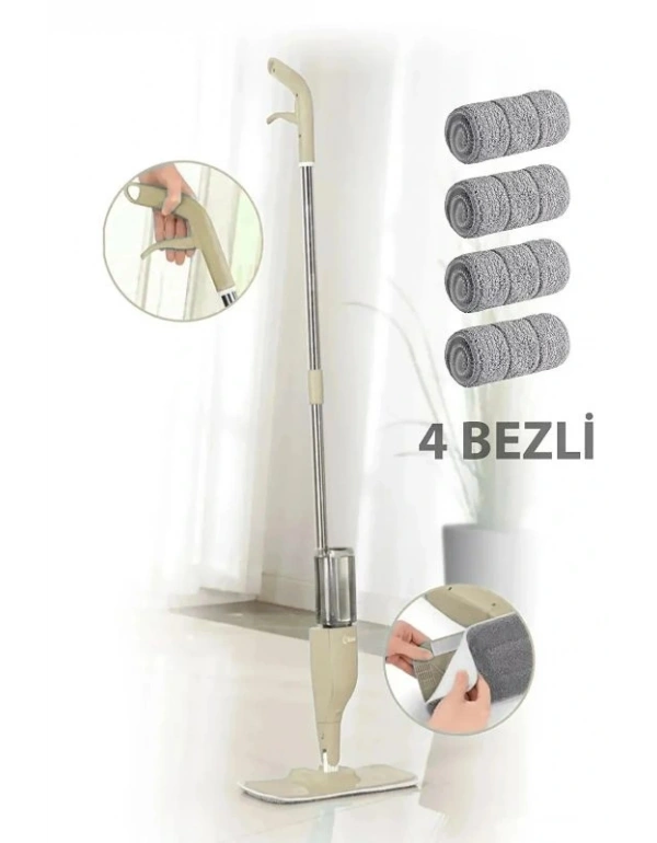 Sprey Mop Düz 4 Bezli
