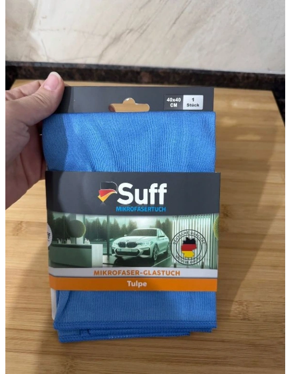 Suff Mikrofiber Lale Tulpe Cam Ayna Bezi Mat Mavi 40X40