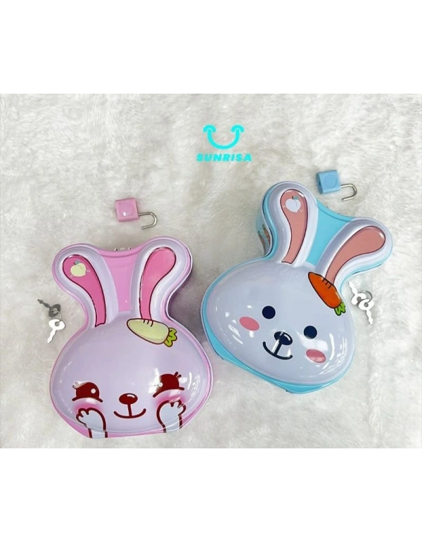 Tavşan Metal Kilitli Kumbara