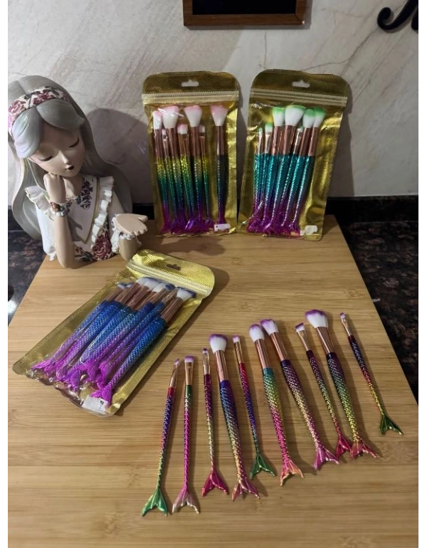 Balık Sırtı Makyaj Fırçası 10Lu