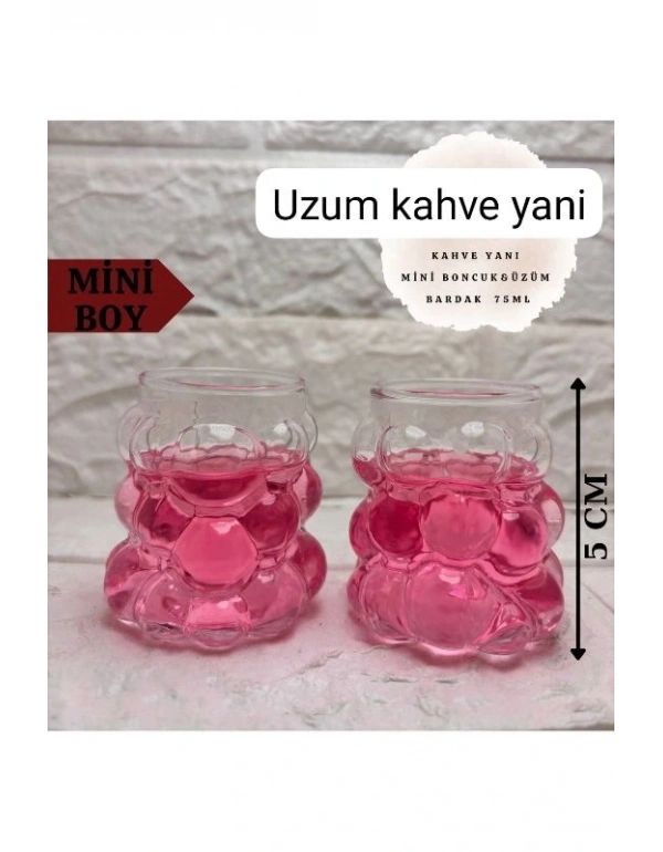 Mini Üzüm Bardak 6Lı Kulpsuz Kahve Yanı Bardak