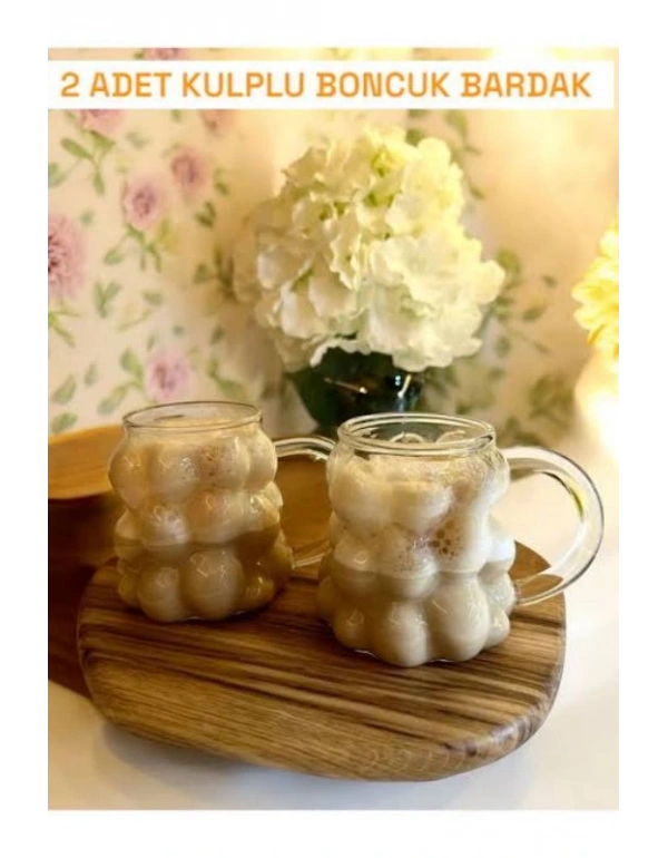 2Li Kulplu Üzümlü Boncuk Pinterest Sunum Bardağı 300Ml