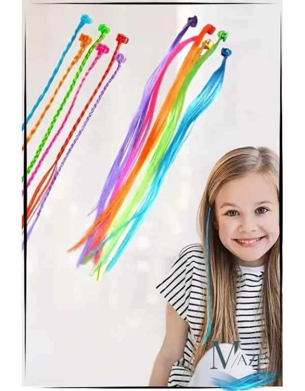 Çocuk Saç Aksesuarı – Örgülü Model Saç Süsü Örgü Toka (Karışık Renk 6lı Paket ) Km 12-1