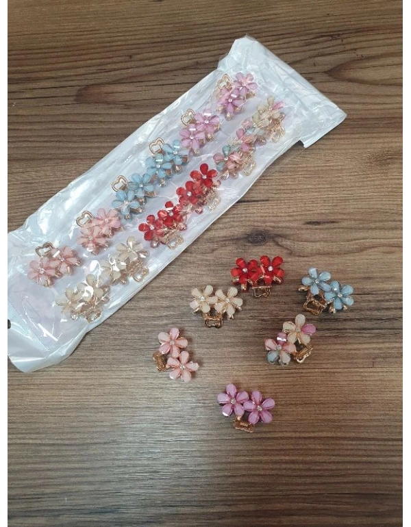 Çift Çiçek Model Tekli Mandal Toka Lüks Km 25-7