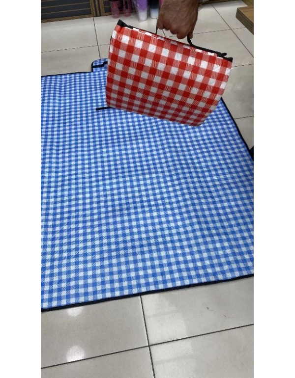Piknik Örtüsü Pötikare Su Geçirmez Mavi 147 X 127