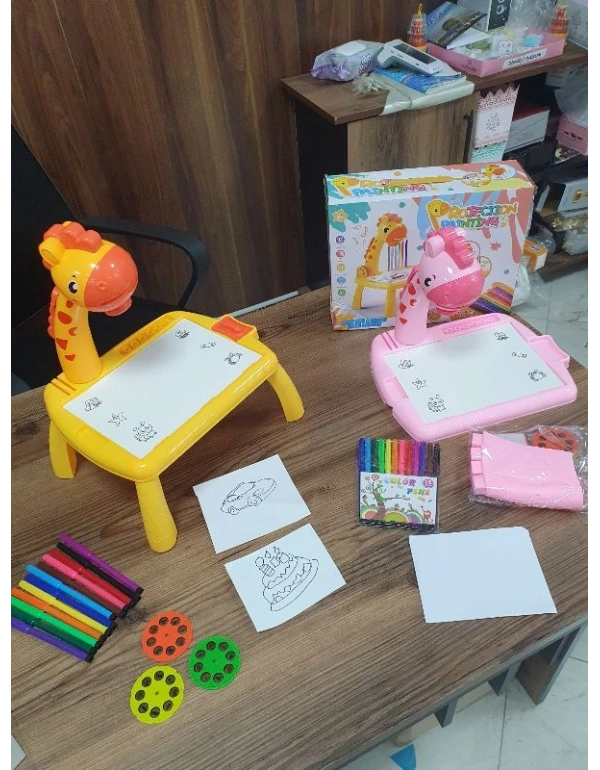 Projeksiyonlu Pembe Zürafa Mini Çizim Masası