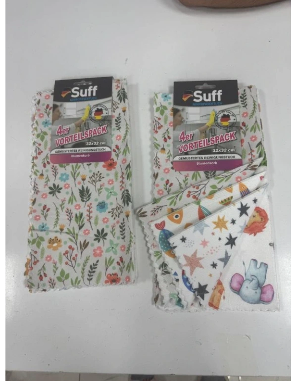 Suff Blumenkorb Mikrofiber Mutfak Bezi 4Lü 32x32