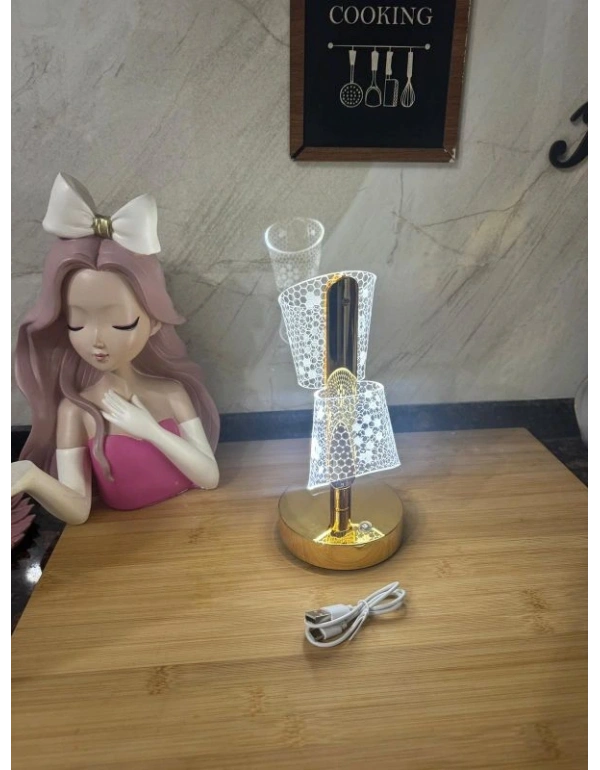 Dokunmatik Şarjlı Masa Lambası Gold 3138