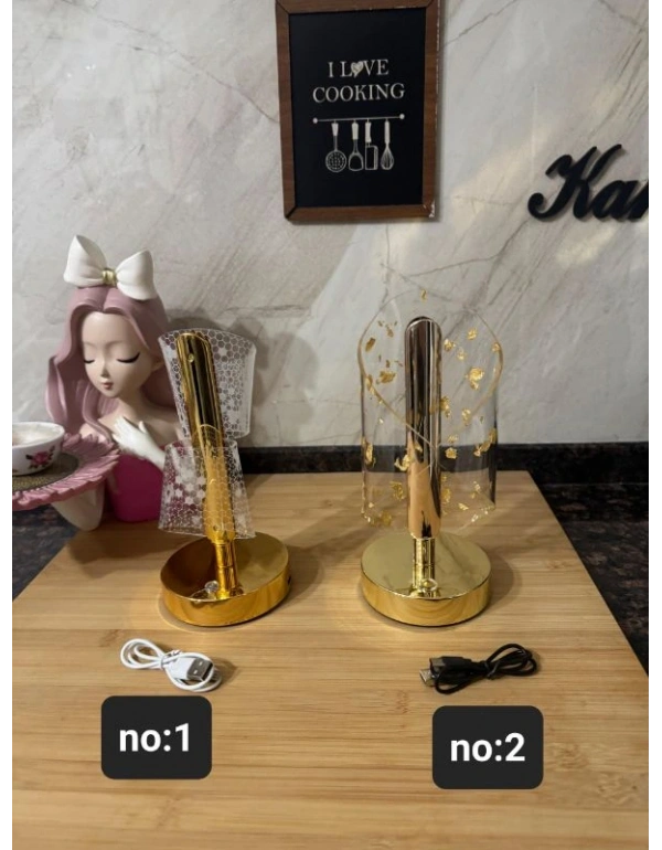 Dokunmatik Şarjlı Masa Lambası Gold 3138 Geniş NO2