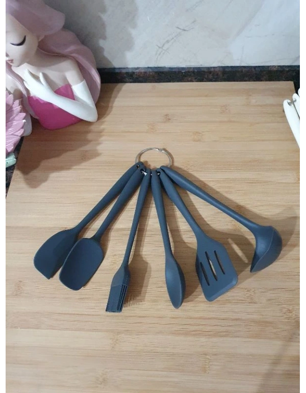 İvory Mini 6Lı Kepçeli Servis Seti Gri