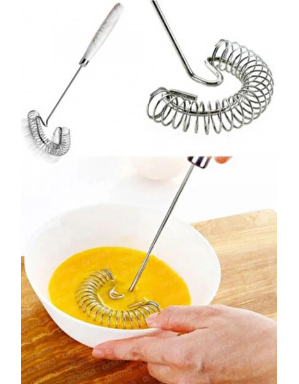 Mermer Saplı Yaylı Çırpıcı Beyaz Siyah