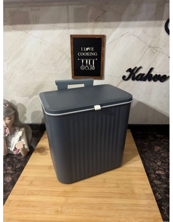 Askılı Çöp Kovası Çift Yönlü GRİ  BRNS