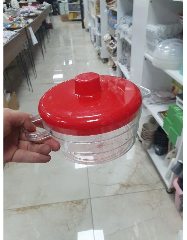 Plastık Tencere Kırmızı Kapak