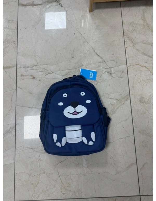 Lacivert 3Lü Long Sleeve Sevimli Anasınıfı İlkokul Çantası Köpekli