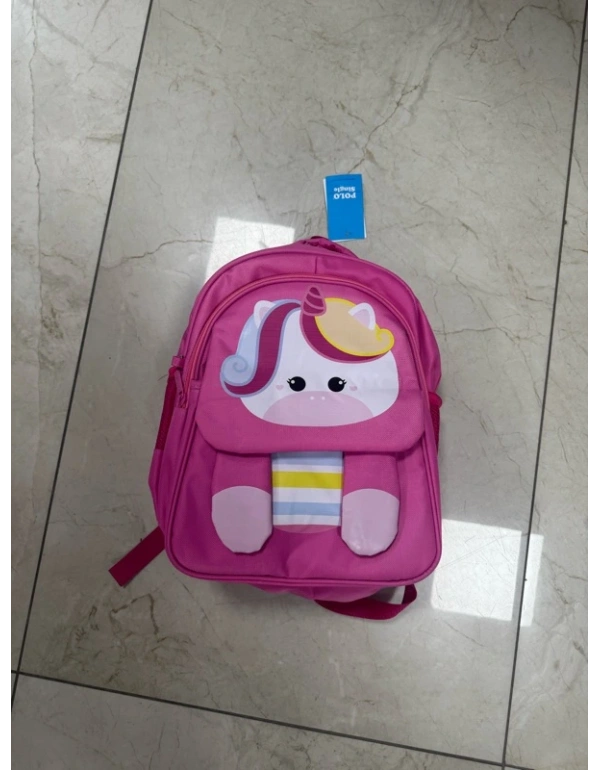 Koyu Pembe 3Lü Long Sleeve Sevimli Anasınıfı İlkokul Çantası Unicorn