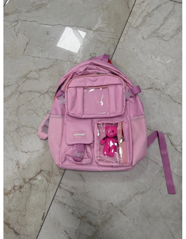 Ayı Model Kore Tarzı İlkokul Sırt Çantası Pembe