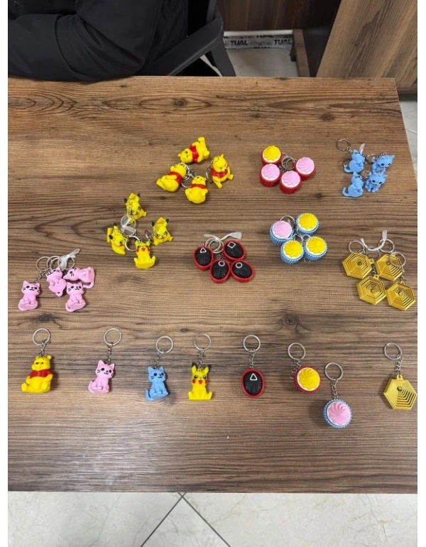 Hareketli Anahtarlık Cupcake Altıgen Squıd Game