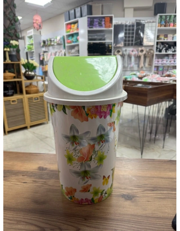 Çöp Kovası no2 Çiçek Desenli Melisa