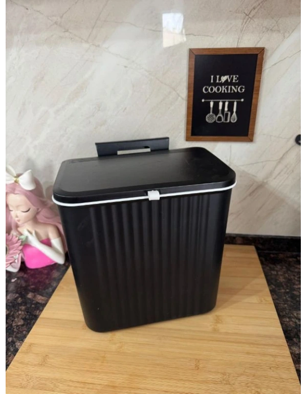 Askılı Çöp Kovası Çift Yönlü SİYAH BRNS