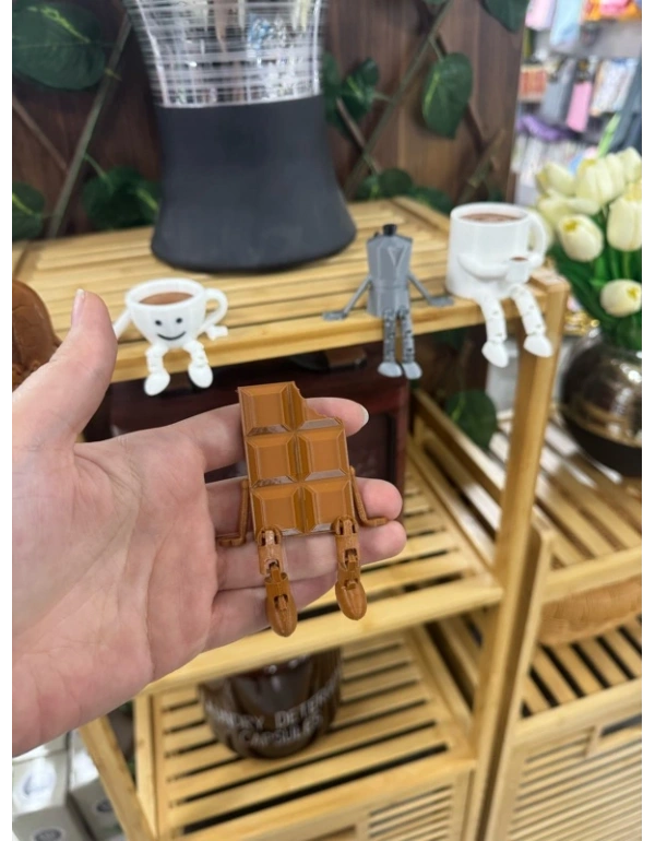 Çikolata Sevimli Mini Kahve Köşesi Obje Biblo